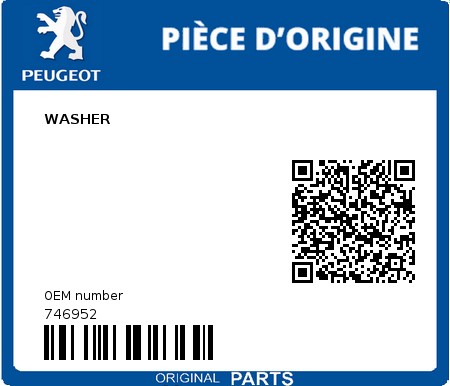 Product image: Peugeot - 746952 - WASHER  0