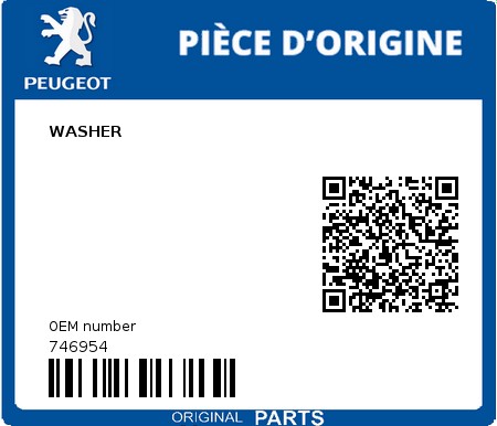 Product image: Peugeot - 746954 - WASHER  0
