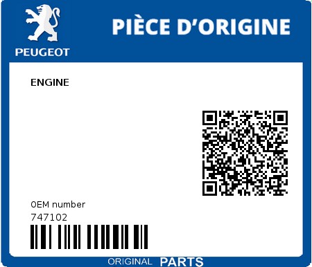Product image: Peugeot - 747102 - ENGINE  0