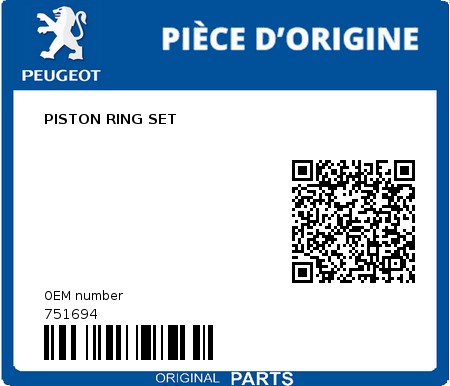 Product image: Peugeot - 751694 - PISTON RING SET  0