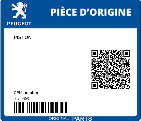 Product image: Peugeot - 751695 - PISTON  0