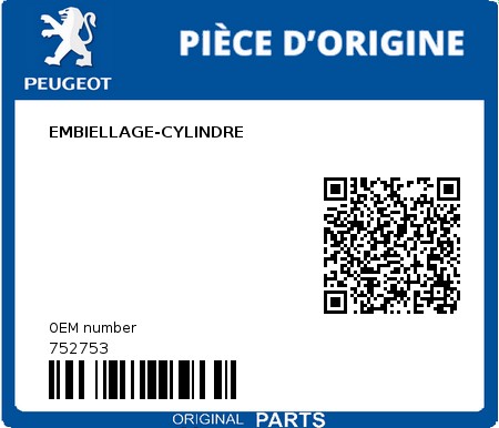 Product image: Peugeot - 752753 - EMBIELLAGE-CYLINDRE  0