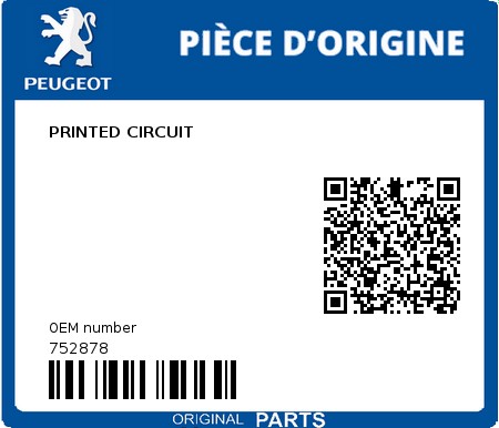 Product image: Peugeot - 752878 - PRINTED CIRCUIT  0