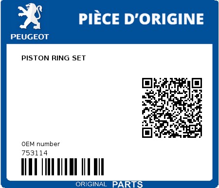 Product image: Peugeot - 753114 - PISTON RING SET  0