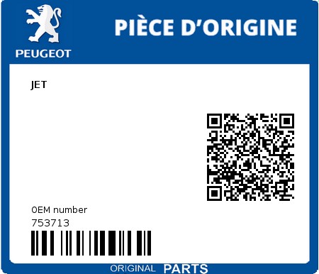 Product image: Peugeot - 753713 - JET  0