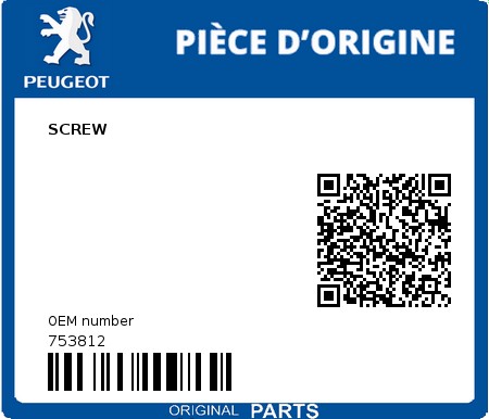 Product image: Peugeot - 753812 - SCREW  0