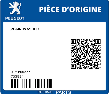 Product image: Peugeot - 753864 - PLAIN WASHER 