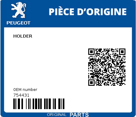 Product image: Peugeot - 754431 - HOLDER  0