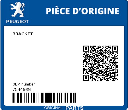Product image: Peugeot - 754466N - BRACKET  0