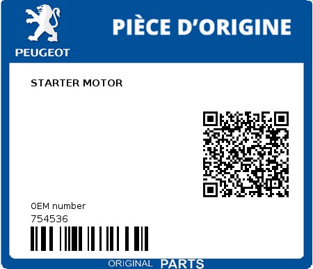 Product image: Peugeot - 754536 - STARTER MOTOR  0