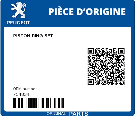 Product image: Peugeot - 754834 - PISTON RING SET  0