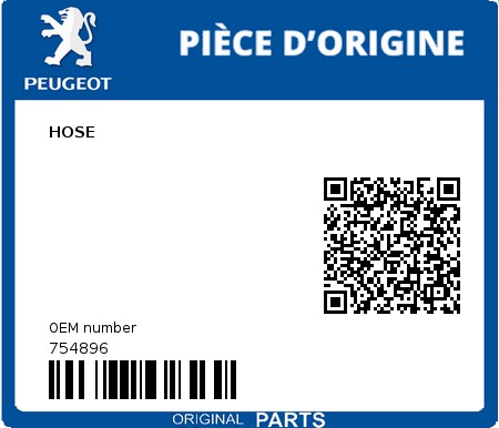 Product image: Peugeot - 754896 - HOSE  0