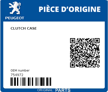 Product image: Peugeot - 754972 - CLUTCH CASE  0