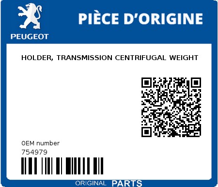 Product image: Peugeot - 754979 - HOLDER, TRANSMISSION CENTRIFUGAL WEIGHT  0