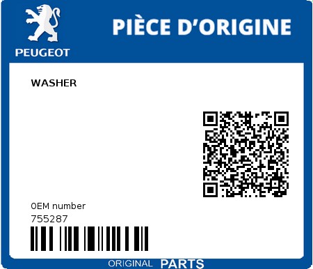 Product image: Peugeot - 755287 - WASHER  0