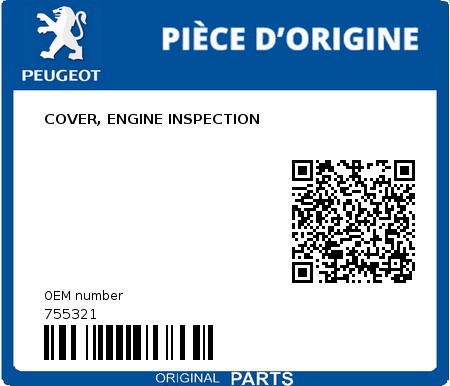 Product image: Peugeot - 755321 - COVER, ENGINE INSPECTION  0