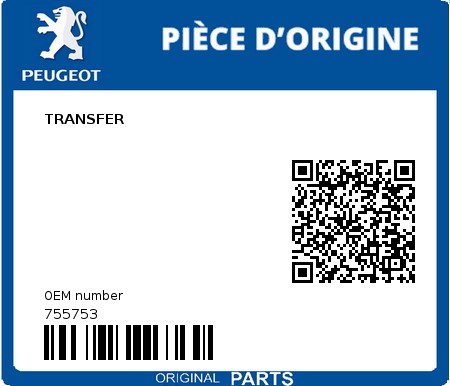 Product image: Peugeot - 755753 - TRANSFER  0