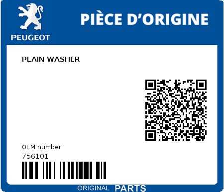 Product image: Peugeot - 756101 - PLAIN WASHER  0