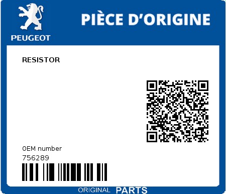 Product image: Peugeot - 756289 - RESISTOR  0