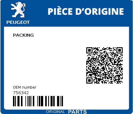 Product image: Peugeot - 756342 - PACKING  0