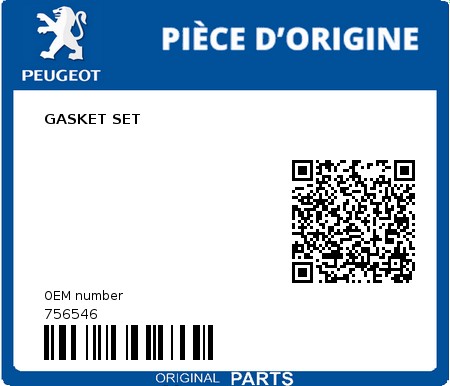 Product image: Peugeot - 756546 - GASKET SET  0