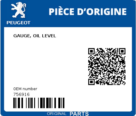 Product image: Peugeot - 756916 - GAUGE, OIL LEVEL  0
