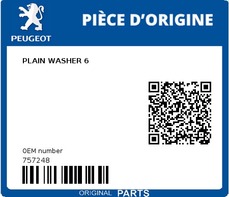 Product image: Peugeot - 757248 - PLAIN WASHER 6  0