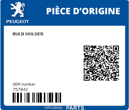 Product image: Peugeot - 757842 - BULB HOLDER  0