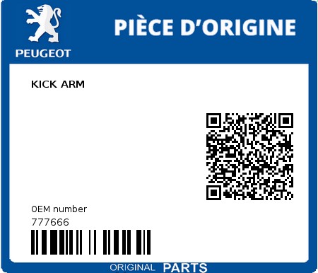 Product image: Peugeot - 777666 - KICK ARM  0