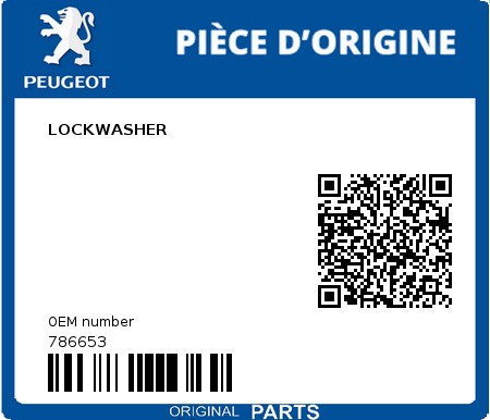 Product image: Peugeot - 786653 - LOCKWASHER  0