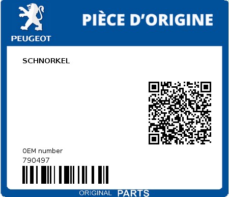 Product image: Peugeot - 790497 - SCHNORKEL  0