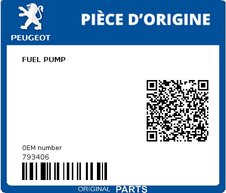 Product image: Peugeot - 793406 - FUEL PUMP  0