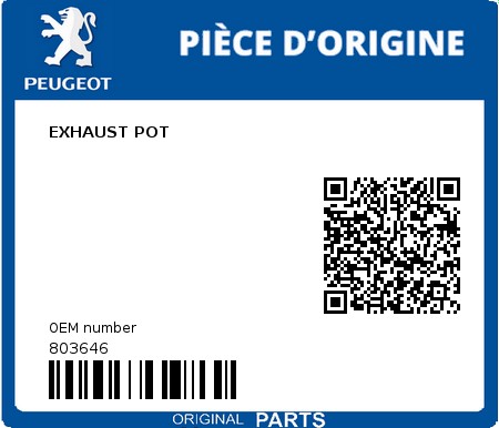 Product image: Peugeot - 803646 - EXHAUST POT  0