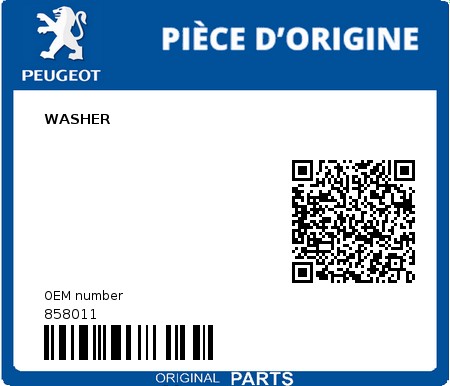 Product image: Peugeot - 858011 - WASHER 