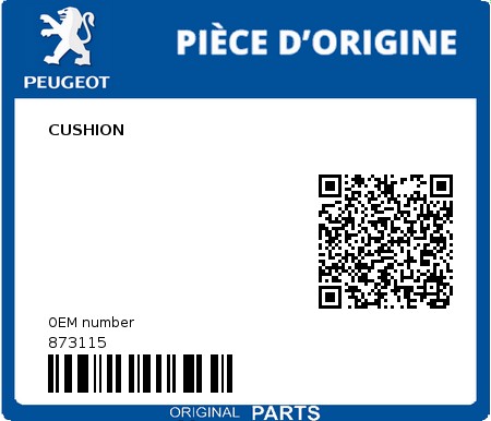 Product image: Peugeot - 873115 - CUSHION  0