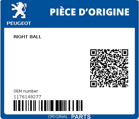 Product image: Peugeot - 1176149277 - RIGHT BALL  0