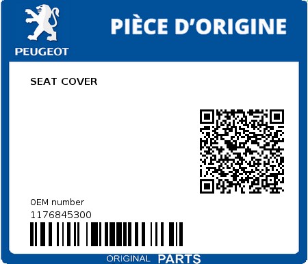 Product image: Peugeot - 1176845300 - SEAT COVER  0