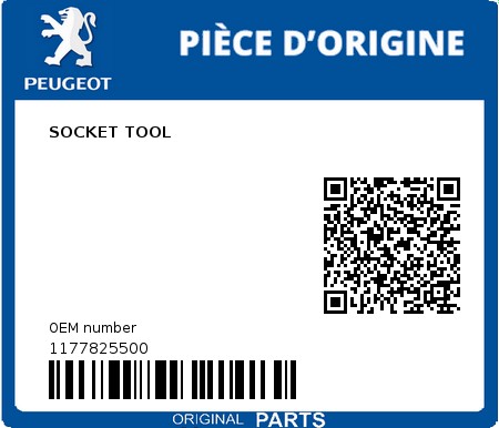 Product image: Peugeot - 1177825500 - SOCKET TOOL  0