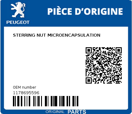 Product image: Peugeot - 1178695596 - STERRING NUT MICROENCAPSULATION  0