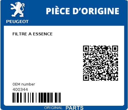 Product image: Peugeot - 400344 - FILTRE A ESSENCE  0