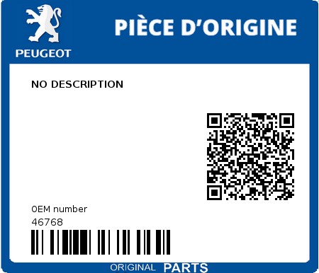 Product image: Peugeot - 46768 - NO DESCRIPTION  0