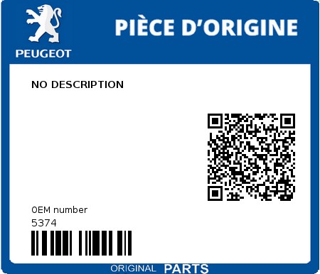 Product image: Peugeot - 5374 - NO DESCRIPTION  0