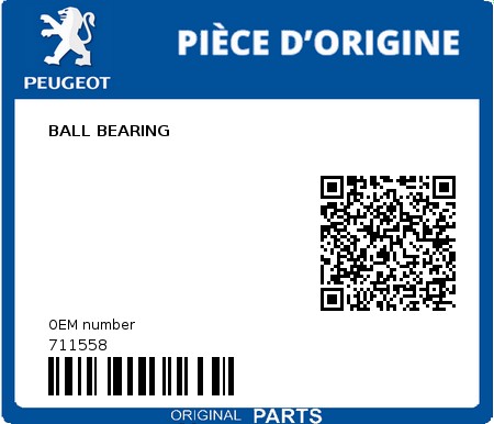 Product image: Peugeot - 711558 - KUGELLAGER 17-40-12  0