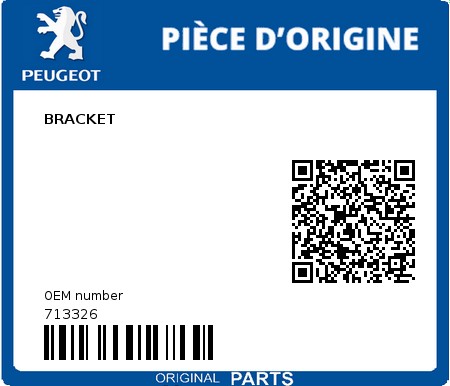 Product image: Peugeot - 713326 - BRACKET  0