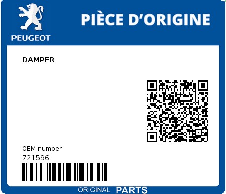 Product image: Peugeot - 721596 - DAMPER  0