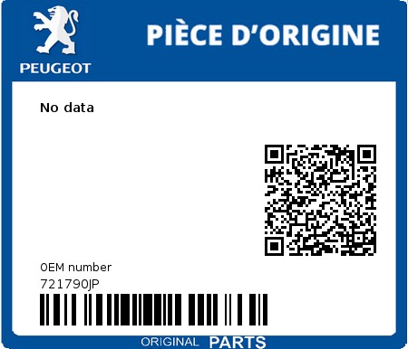 Product image: Peugeot - 721790JP - No data  0