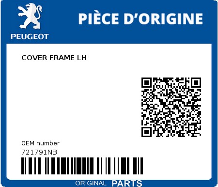 Product image: Peugeot - 721791NB - SEITENVERKLEIDUNG LINKS  0