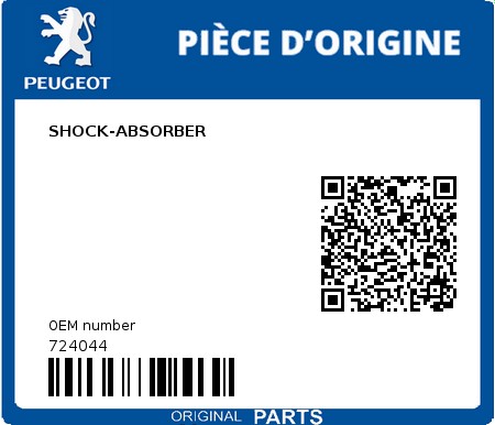 Product image: Peugeot - 724044 - SHOCK-ABSORBER  0
