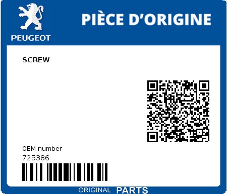 Product image: Peugeot - 725386 - SCHRAUBE M5-12  0