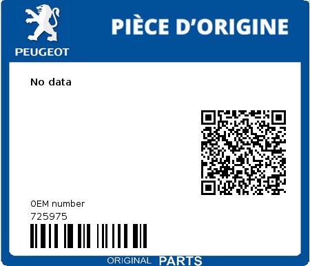 Product image: Peugeot - 725975 - No data  0